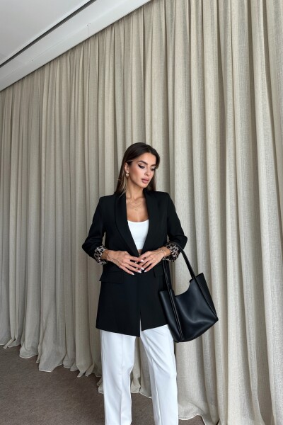 Blazer Astarlı Uzun Ceket - Siyah - MAT Collection