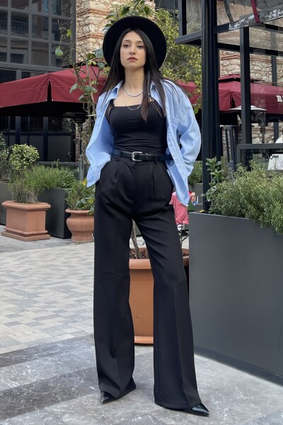 Palazzo Cepli Pantolon - Siyah - MAT Collection