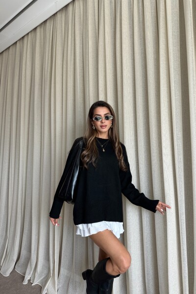 Triko Basic Uzun Kazak - Siyah - 3