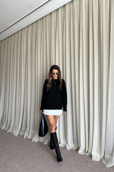 Triko Basic Uzun Kazak - Siyah - 4