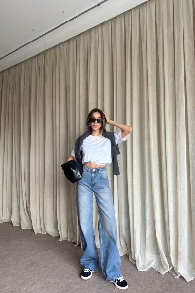 Yüksek Bel Salaş Jean - Mavi - MAT Collection